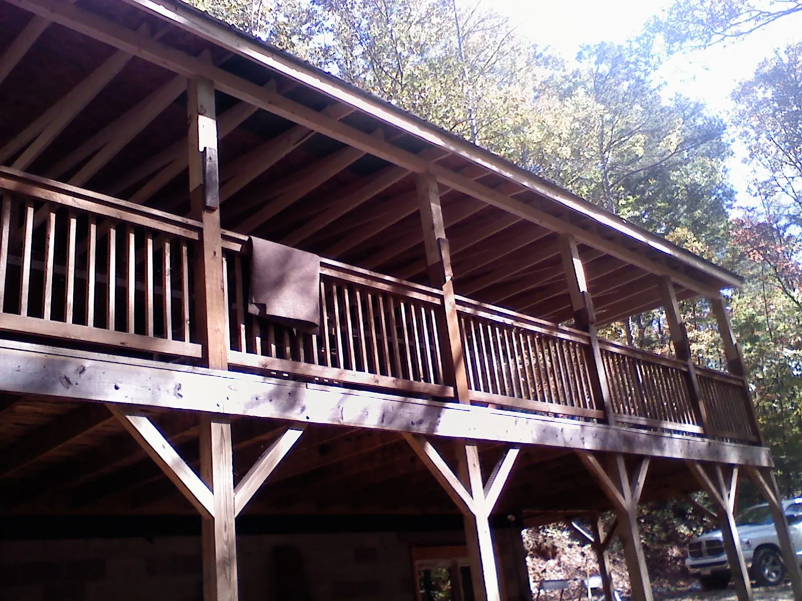 Timber framing under a new elevated porch and deck — Roof Leak Repair in Huntley by Roofing Brothers